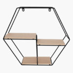 Urban Hexagon 3-Tier Metal Shelf - 48x10x42 cm