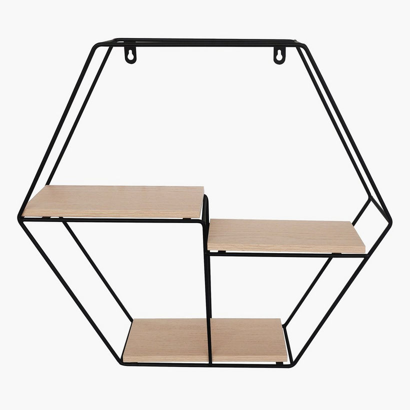Urban Hexagon 3-Tier Metal Shelf - 48x10x42 cm - Image 5