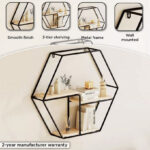 Urban Hexagon 3-Tier Metal Shelf - 48x10x42 cm
