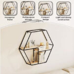 Urban Hexagon 3-Tier Metal Shelf - 48x10x42 cm