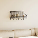 Patara MDF Shelf with Key Holder - 45x12x19 cm