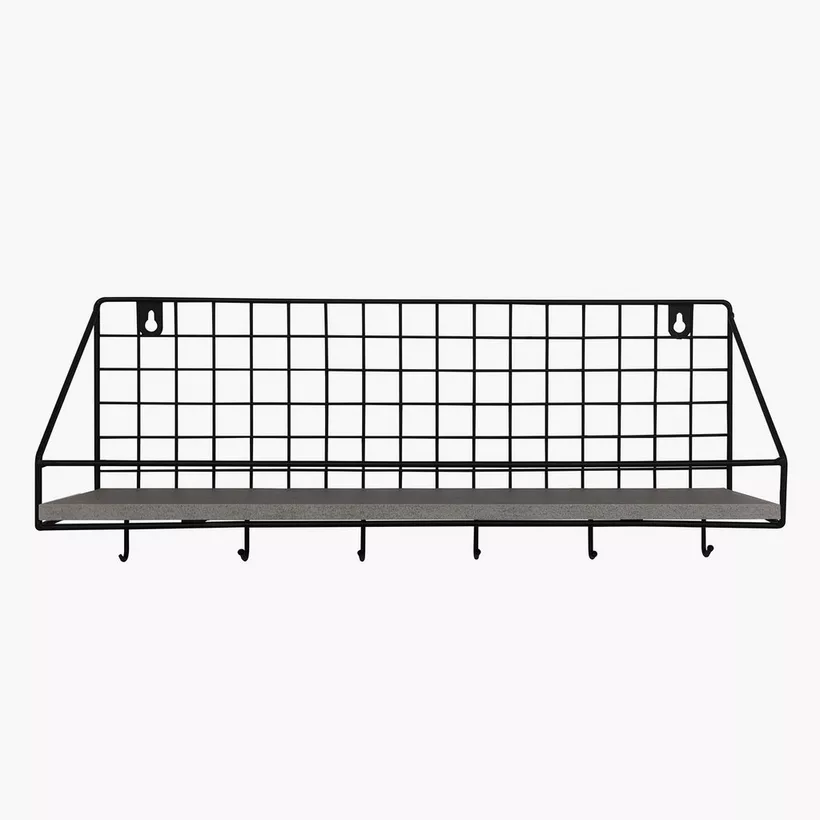 Patara MDF Shelf with Key Holder - 45x12x19 cm - Image 2