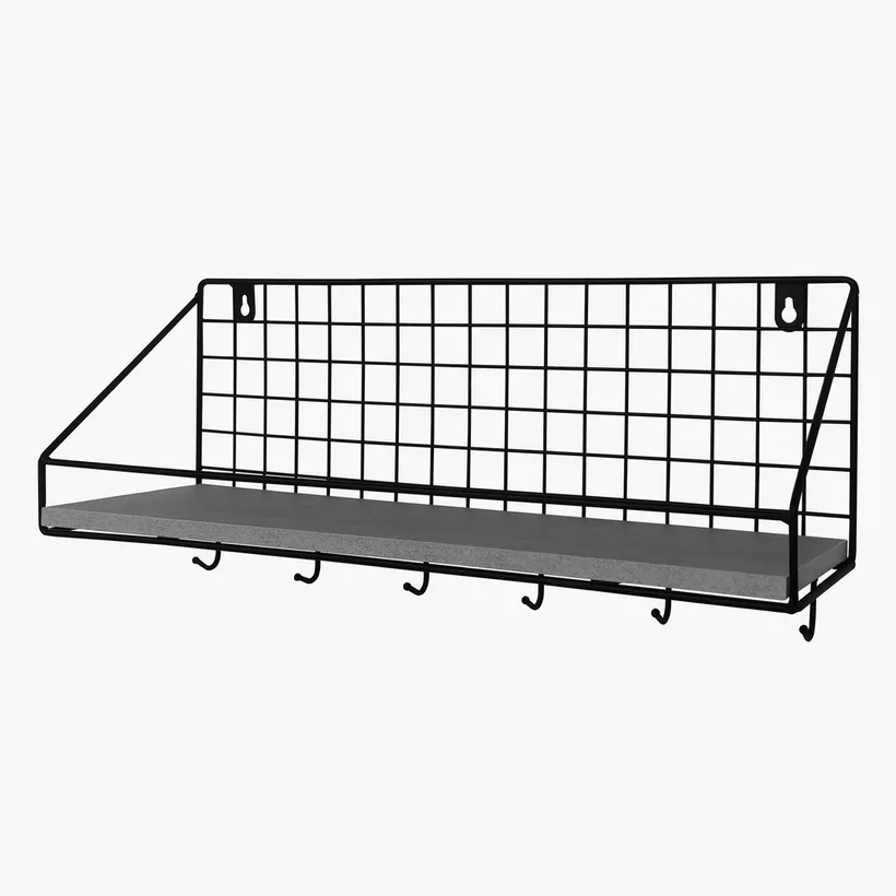 Patara MDF Shelf with Key Holder - 45x12x19 cm - Image 3