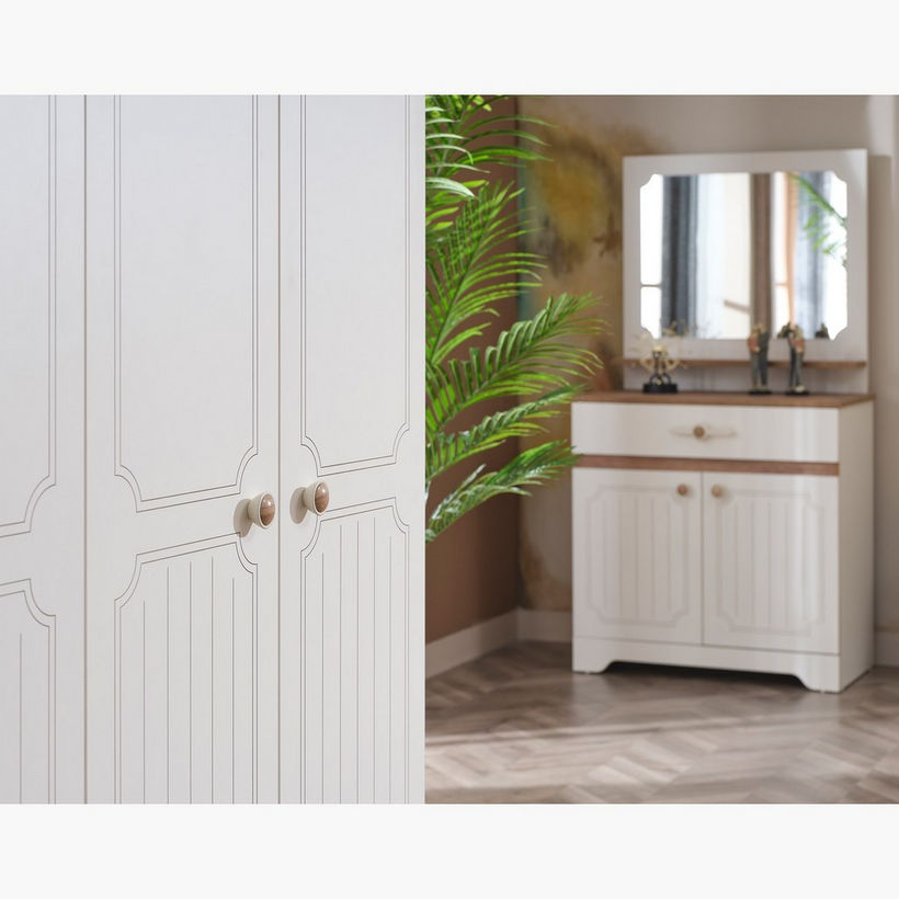 Listro 1-Drawer and 2-Door Dresser with Mirror - Image 3
