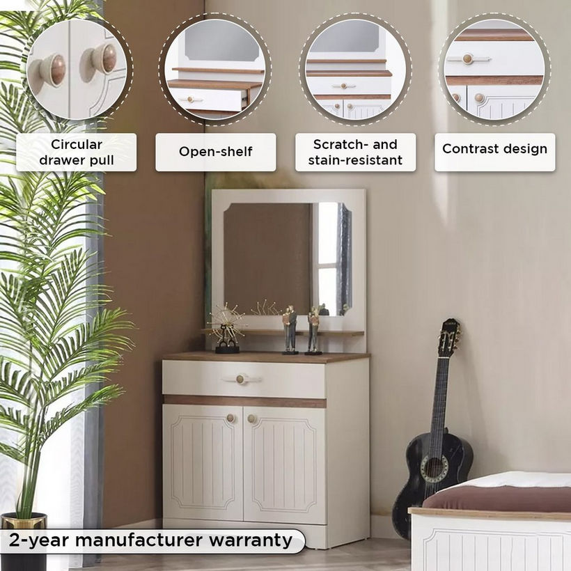 Listro 1-Drawer and 2-Door Dresser with Mirror - Image 5
