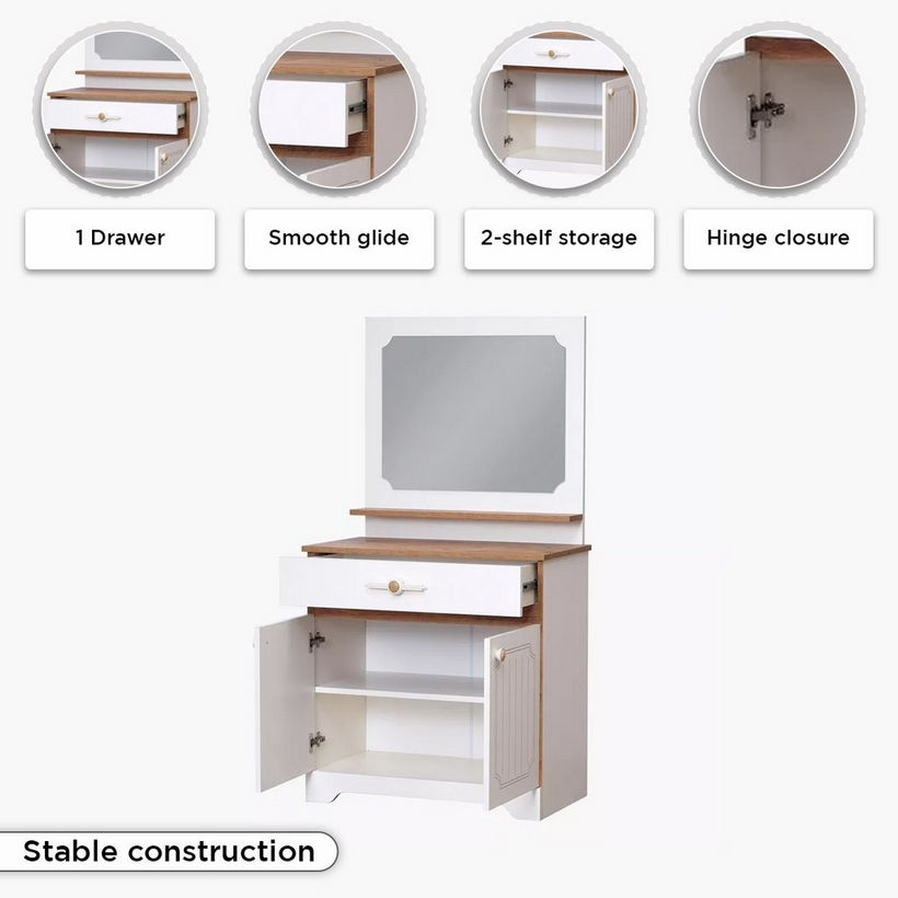 Listro 1-Drawer and 2-Door Dresser with Mirror - Image 7