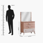 Movo Napoli 3-Drawer Dresser with Mirror