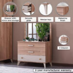 Movo Napoli 3-Drawer Dresser with Mirror