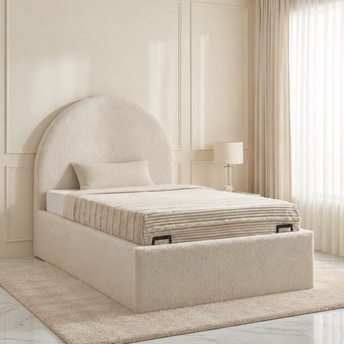 iCloud Upholstered Twin Bed with Hydraulic Storage - 120x200 cm