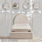 iCloud Upholstered Twin Bed with Hydraulic Storage - 120x200 cm