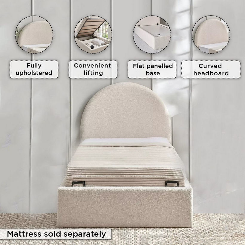 iCloud Upholstered Twin Bed with Hydraulic Storage - 120x200 cm - Image 7