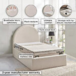 iCloud Upholstered Twin Bed with Hydraulic Storage - 120x200 cm