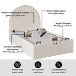 iCloud Upholstered Twin Bed with Hydraulic Storage - 120x200 cm