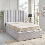 Movo Maine Lewis Hydraulic Storage Twin Upholstered Bed - 120x200 cm