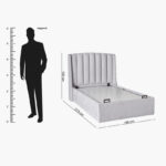 Movo Maine Lewis Hydraulic Storage Twin Upholstered Bed - 120x200 cm