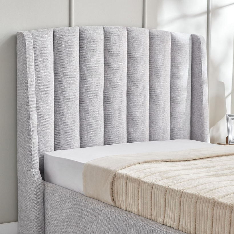 Movo Maine Lewis Hydraulic Storage Twin Upholstered Bed - 120x200 cm - Image 4
