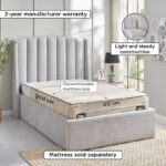 Movo Maine Lewis Hydraulic Storage Twin Upholstered Bed - 120x200 cm