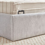 Movo Maine Lewis Hydraulic Storage Twin Upholstered Bed - 120x200 cm