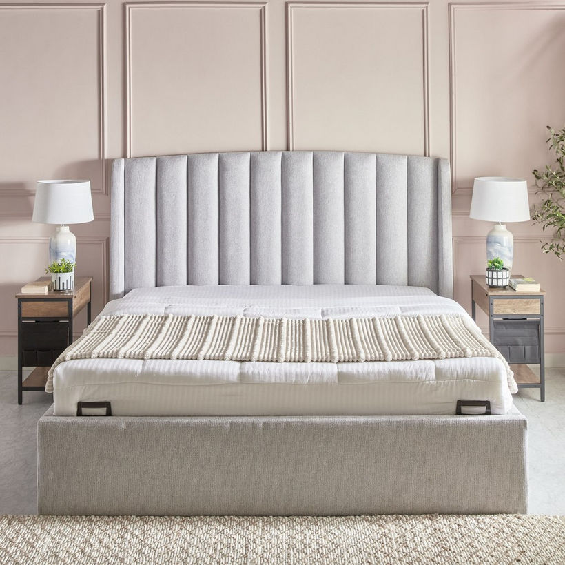 Movo Maine Lewis Hydraulic Storage Upholstered Queen Bed - 160x200 cm - Image 3