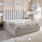 Movo Maine Lewis Hydraulic Storage Upholstered Queen Bed - 160x200 cm