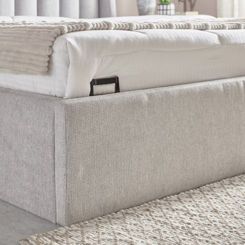 Movo Maine Lewis Hydraulic Storage Upholstered Queen Bed - 160x200 cm - Image 12