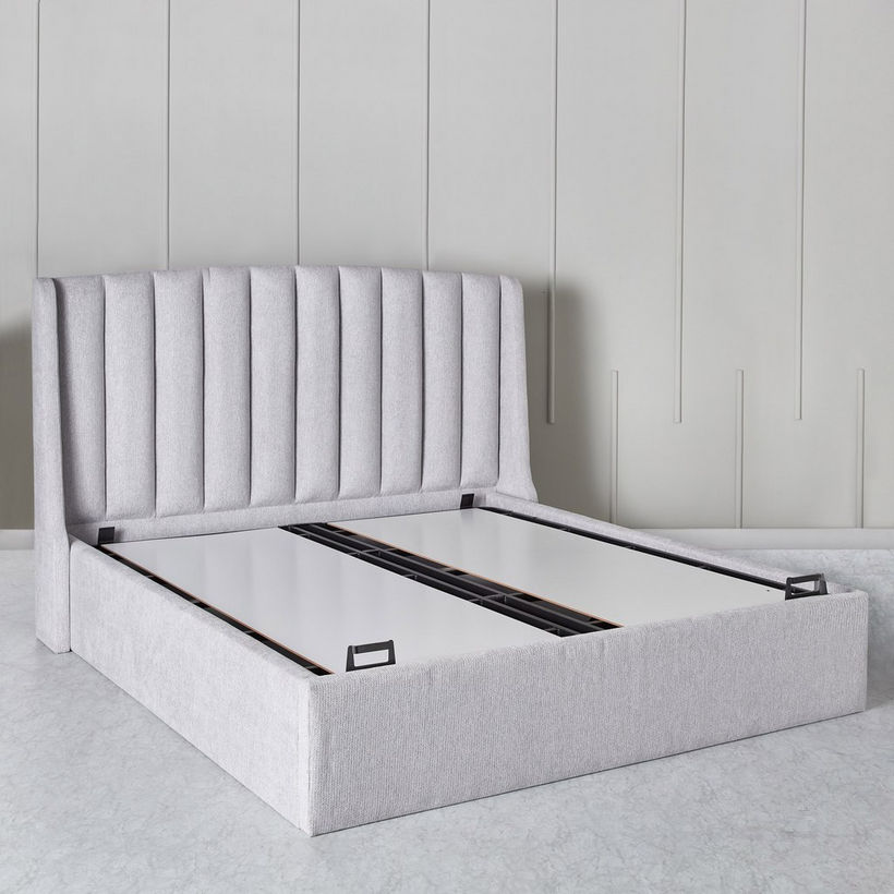 Movo Maine Lewis Hydraulic Storage Upholstered Queen Bed - 160x200 cm - Image 15