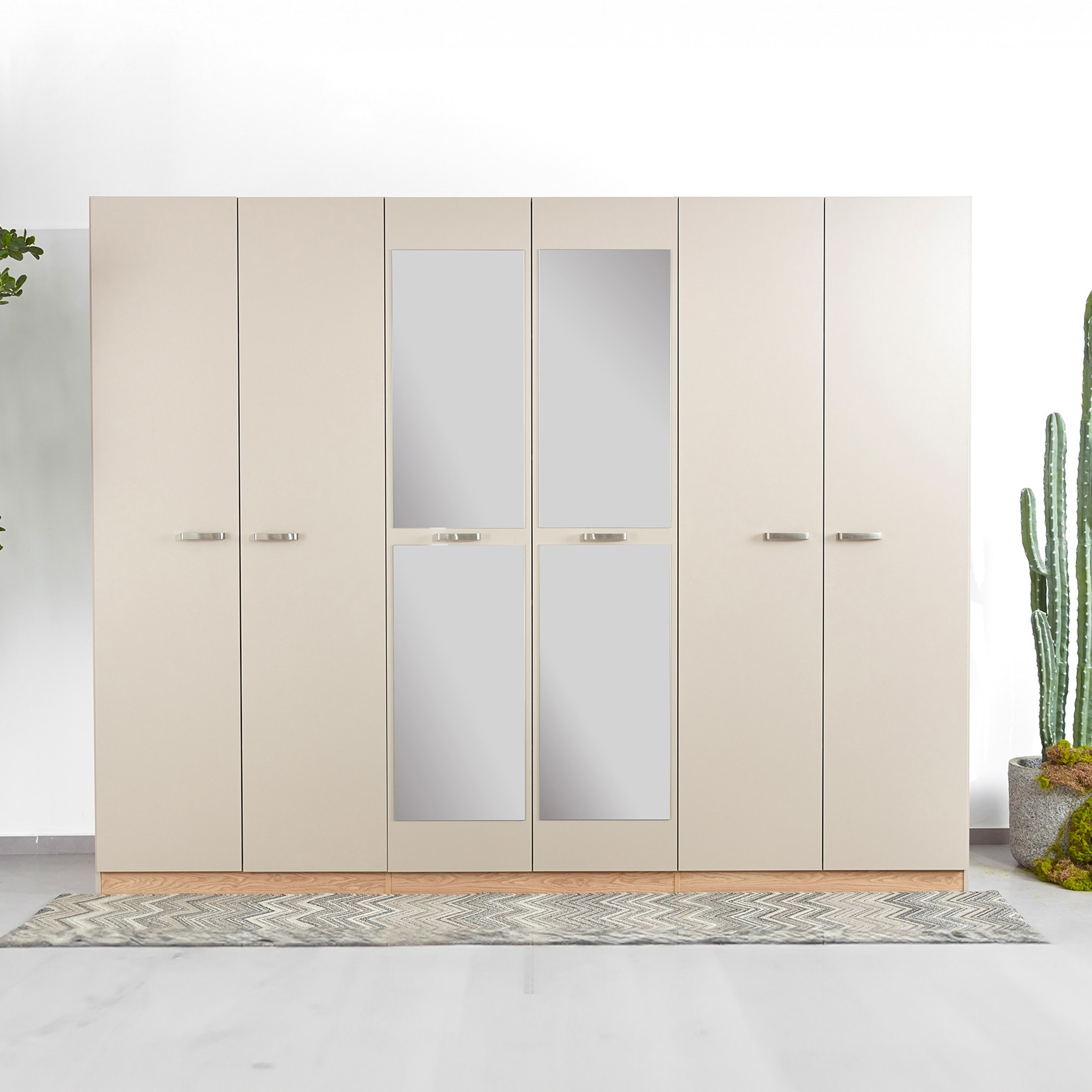 Hayes 6-Door Wardrobe with Mirror