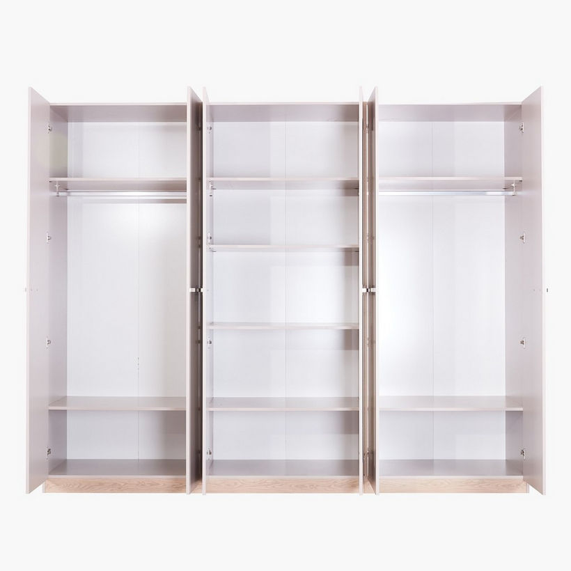 Hayes 6-Door Wardrobe with Mirror - Image 5