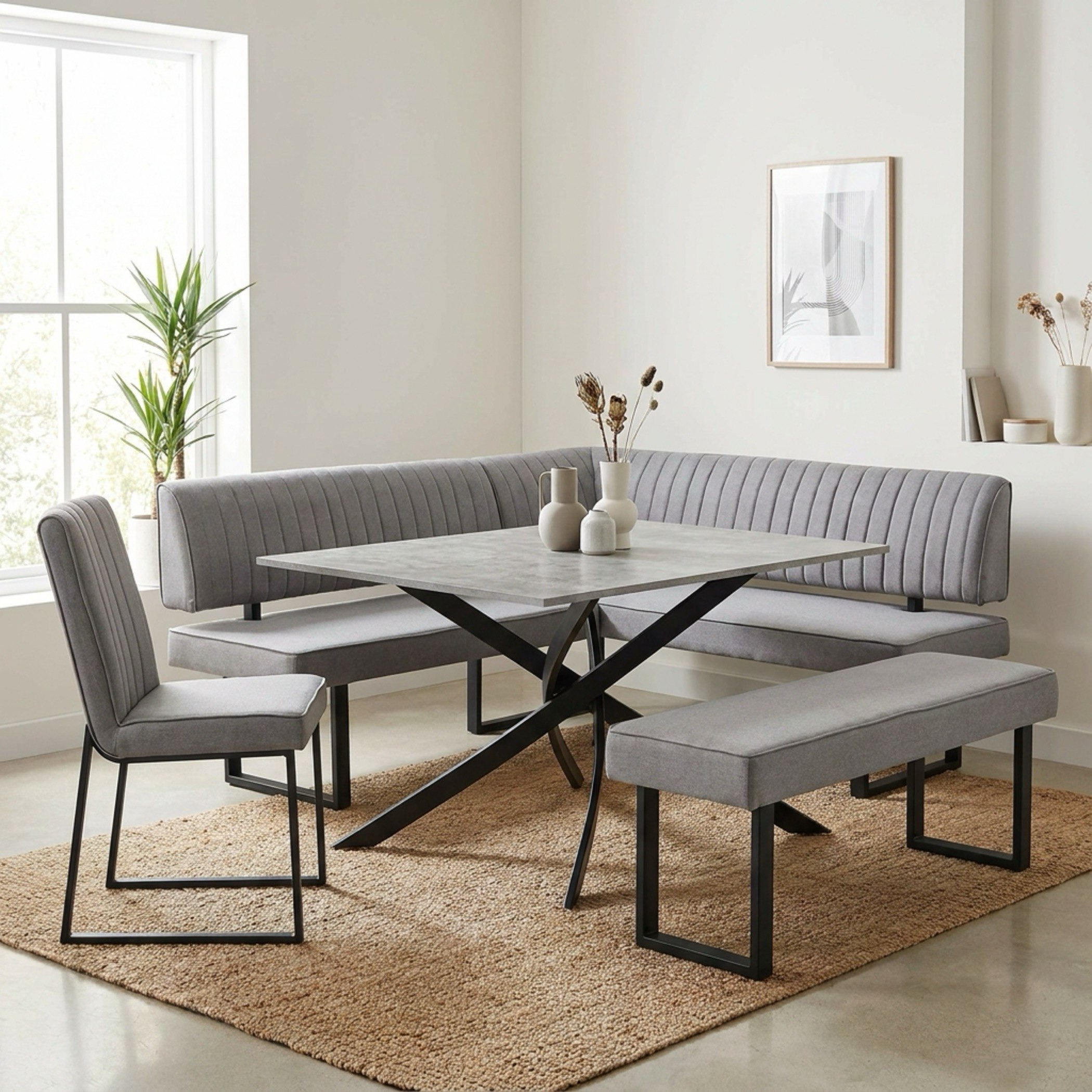 Kanoi 6-Seater Corner Dining Set with Bench