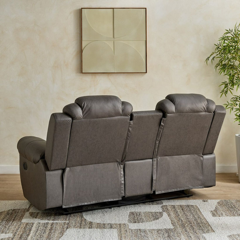 Miranda 2-Seater LED Strip Fabric Recliner with Console and Wireless Charging - Image 5