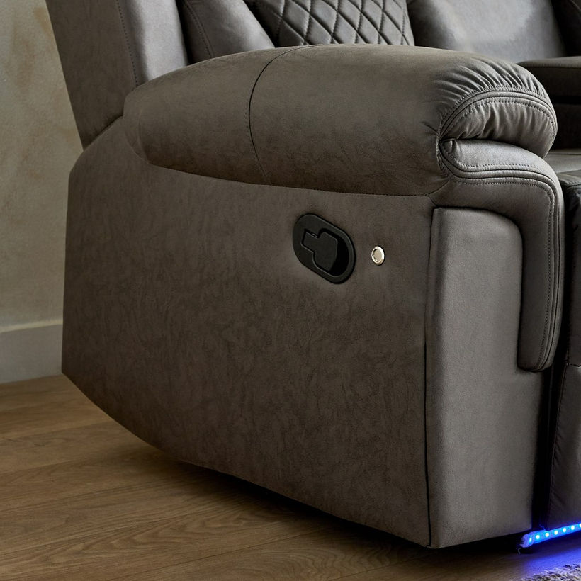 Miranda 2-Seater LED Strip Fabric Recliner with Console and Wireless Charging - Image 13