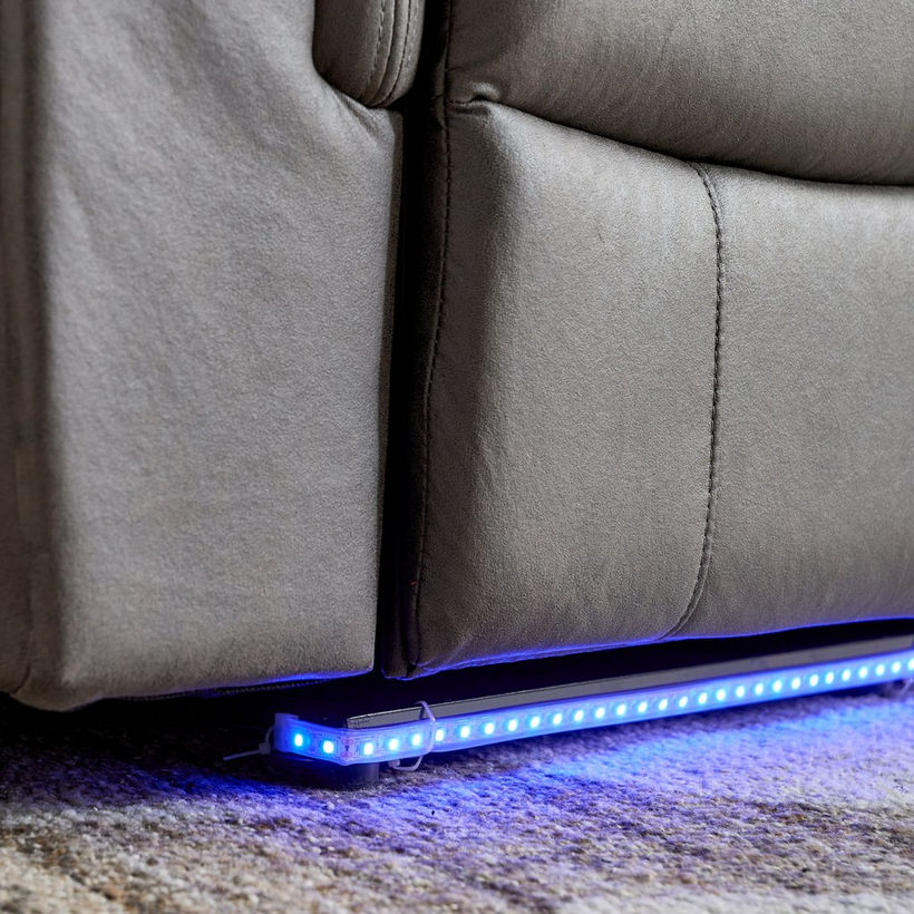 Miranda 2-Seater LED Strip Fabric Recliner with Console and Wireless Charging - Image 14
