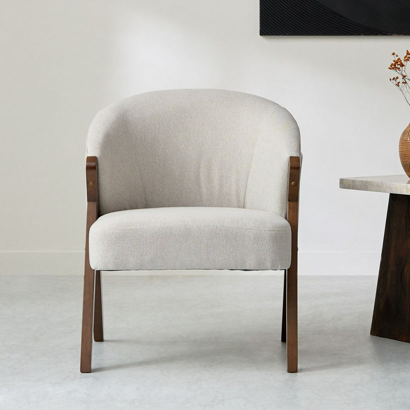 Porto Fabric Accent Chair with Wooden Frame - Image 3