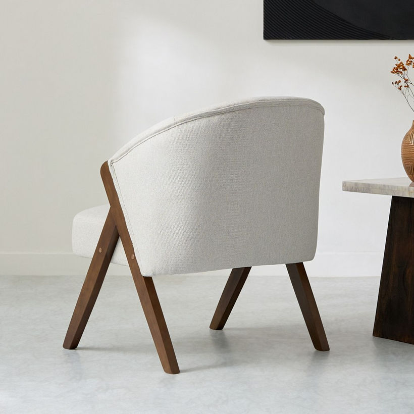 Porto Fabric Accent Chair with Wooden Frame - Image 4