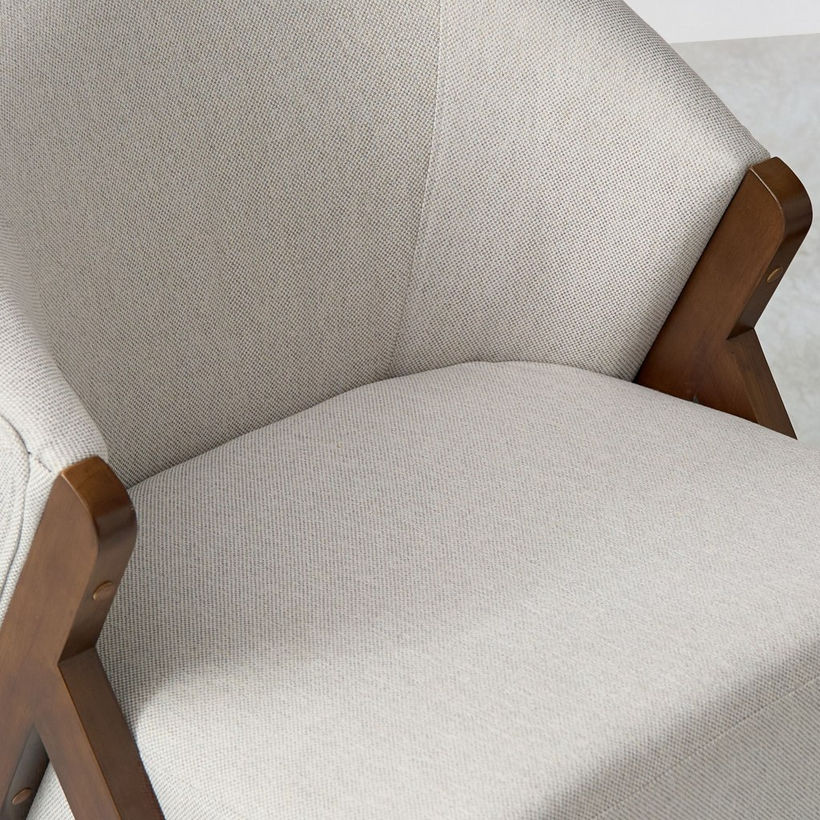 Porto Fabric Accent Chair with Wooden Frame - Image 5