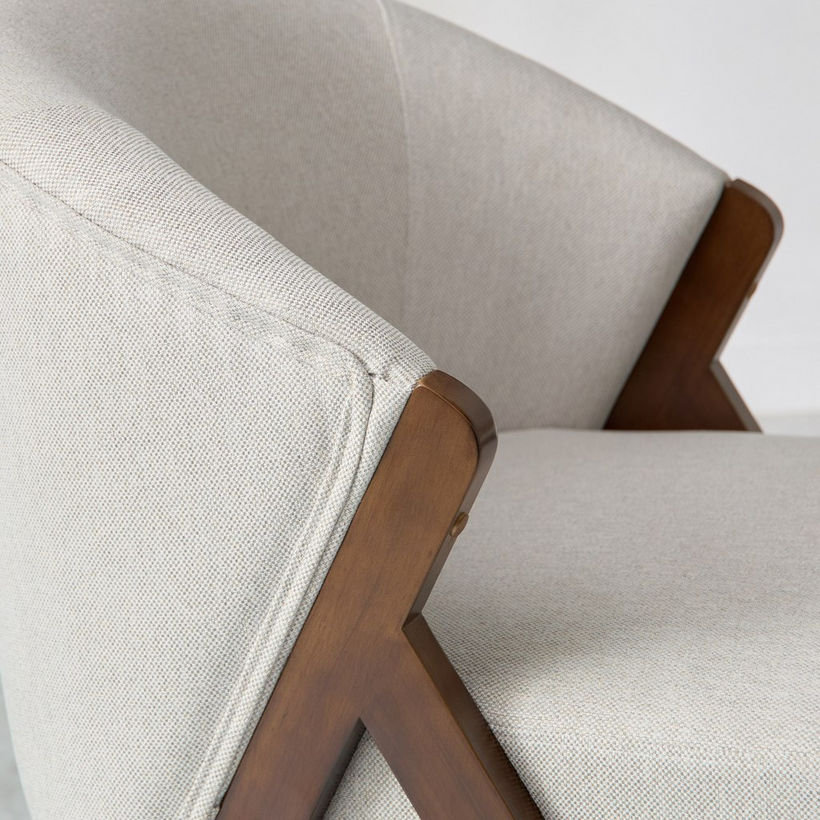 Porto Fabric Accent Chair with Wooden Frame - Image 6