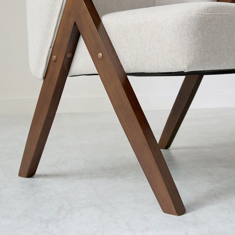 Porto Fabric Accent Chair with Wooden Frame - Image 7