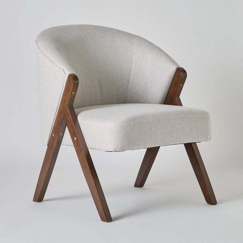 Porto Fabric Accent Chair with Wooden Frame - Image 9