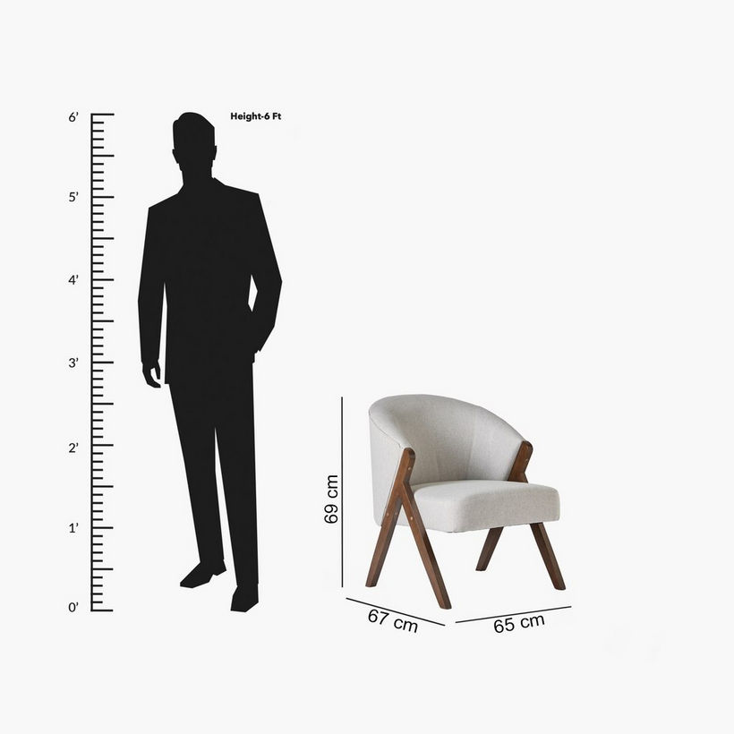 Porto Fabric Accent Chair with Wooden Frame - Image 10