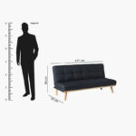 Odin 3-Seater Fabric Sofa Bed with USB Port