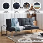 Odin 3-Seater Fabric Sofa Bed with USB Port
