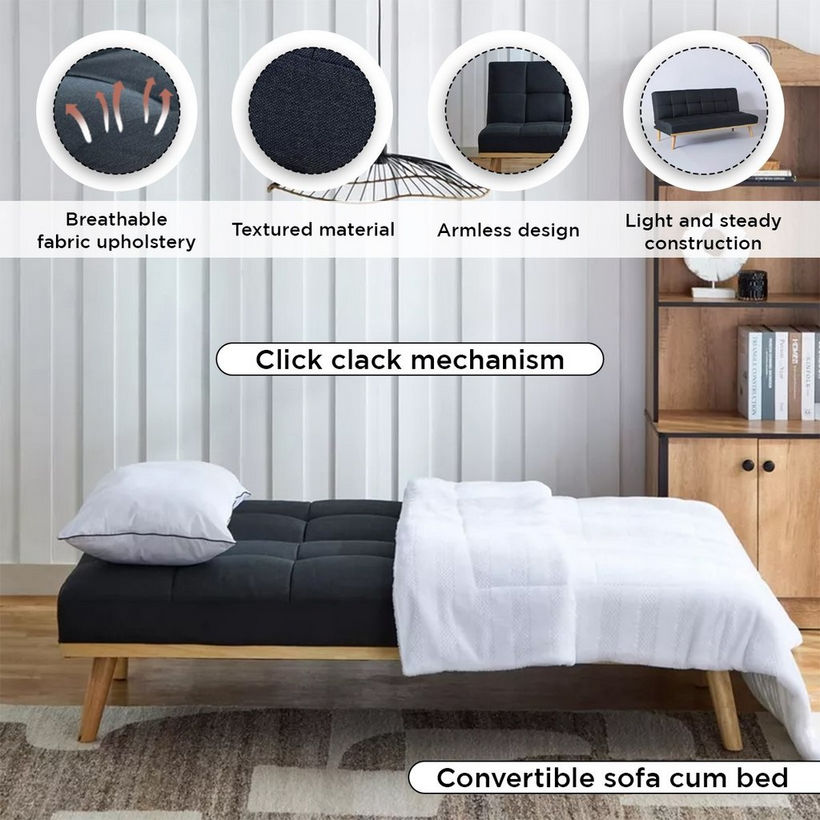 Odin 3-Seater Fabric Sofa Bed with USB Port - Image 6