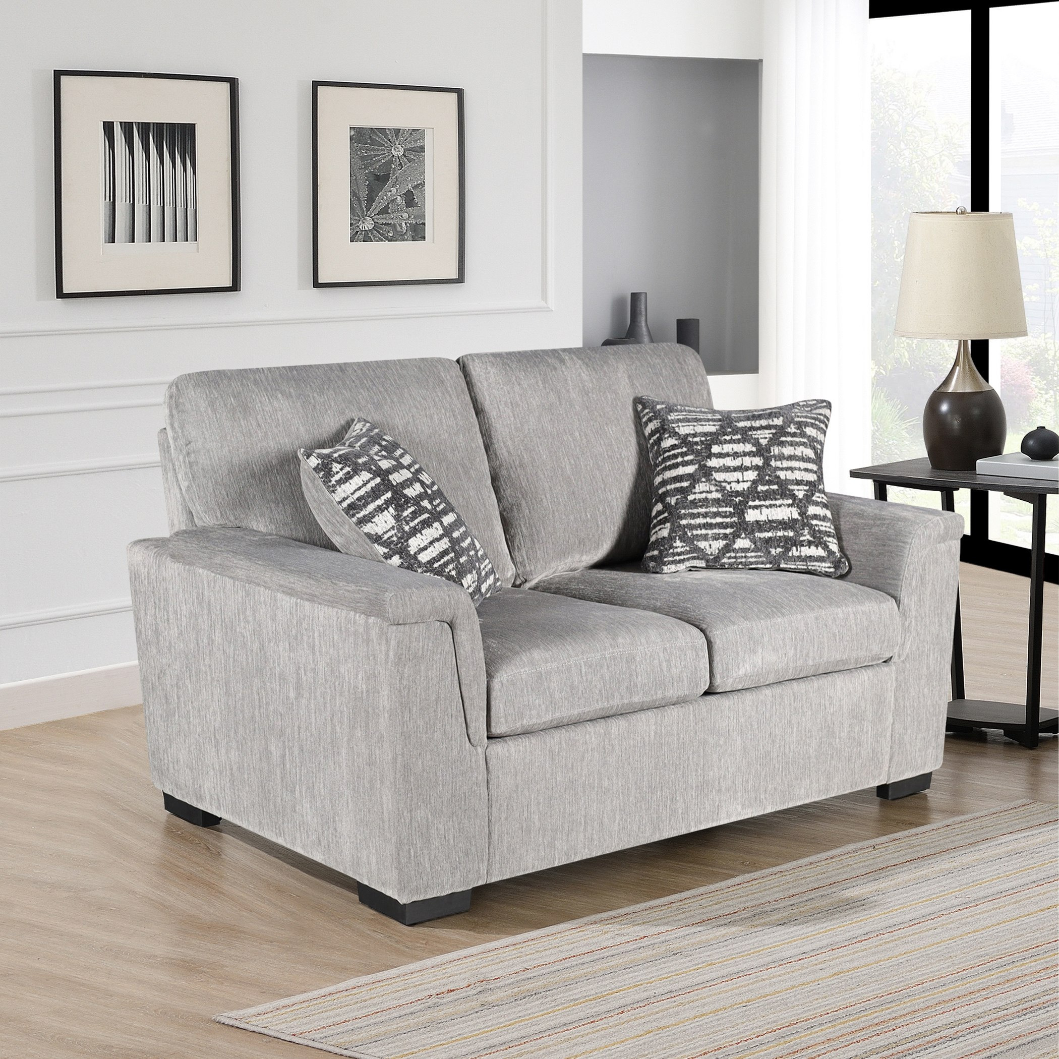 Munich 2-Seater Fabric Sofa with 2 Cushions