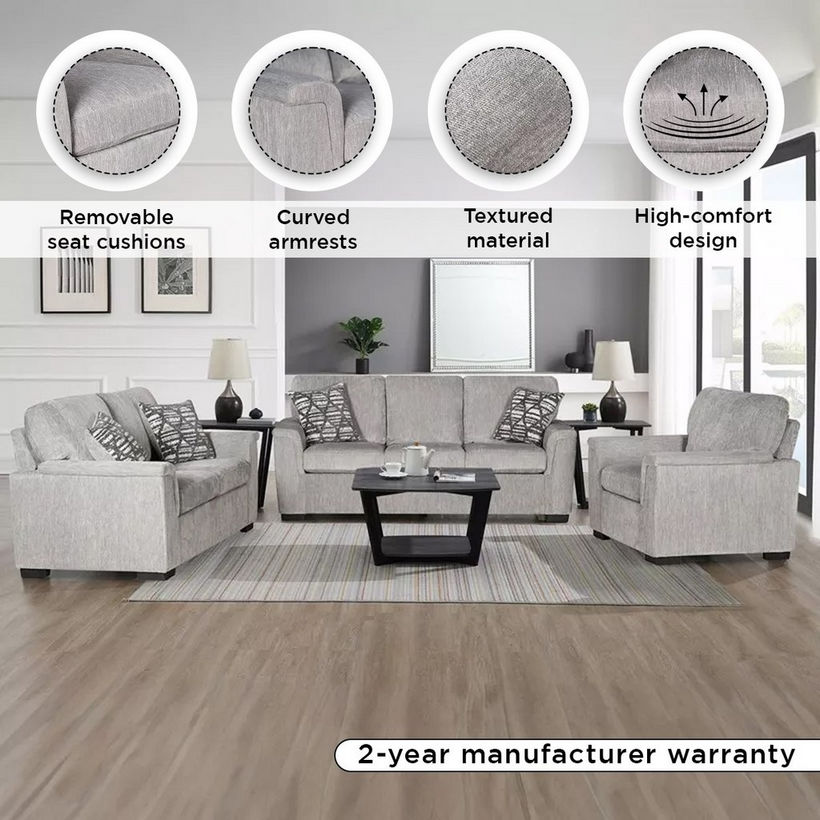 Munich 2-Seater Fabric Sofa with 2 Cushions - Image 5