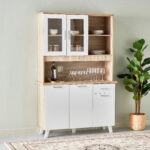 Alford 3-Door Kitchen Cabinet with Drawer and Hutch