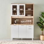 Alford 3-Door Kitchen Cabinet with Drawer and Hutch