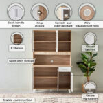 Alford 3-Door Kitchen Cabinet with Drawer and Hutch