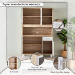 Alford 3-Door Kitchen Cabinet with Drawer and Hutch