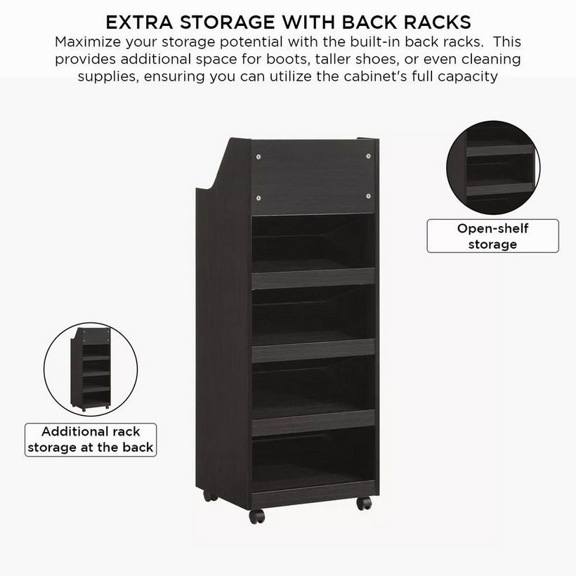 Rover 18-Pair Portable Shoe Cabinet with Rack Storage - Image 9