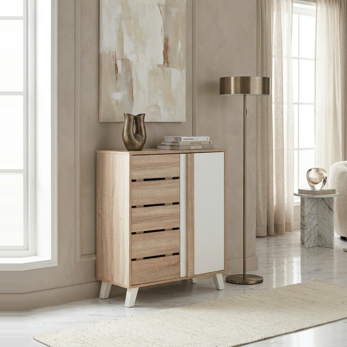 Alford 12-Pair Shoe Cabinet with 2 Doors